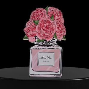 Perfume Bottle Home Decor Wood Art Stand 9"x 4"x1" New With Tag